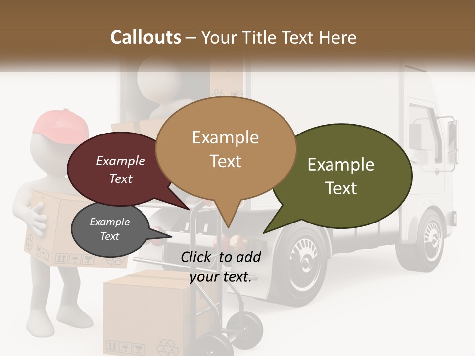 A Person With A Box In His Hand And A Truck With Boxes On The Back PowerPoint Template