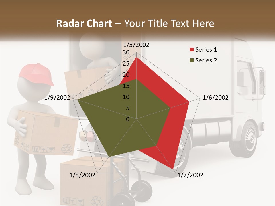 A Person With A Box In His Hand And A Truck With Boxes On The Back PowerPoint Template