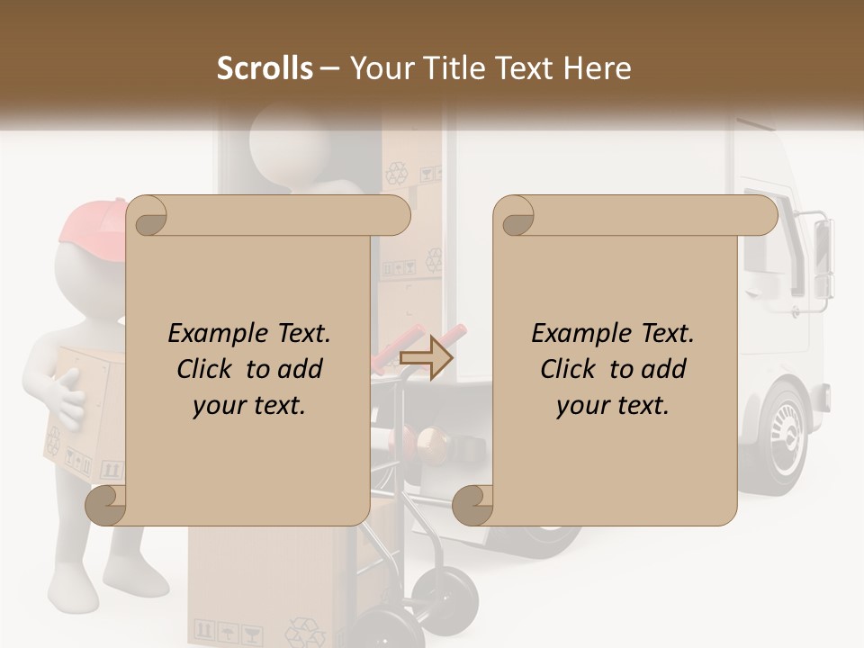 A Person With A Box In His Hand And A Truck With Boxes On The Back PowerPoint Template