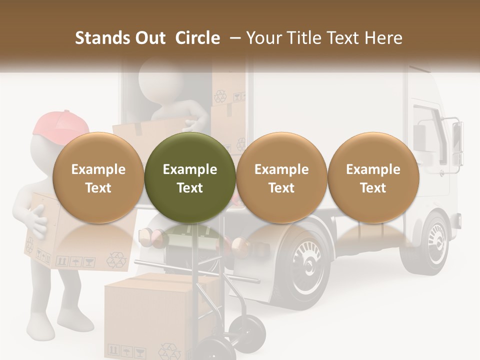 A Person With A Box In His Hand And A Truck With Boxes On The Back PowerPoint Template