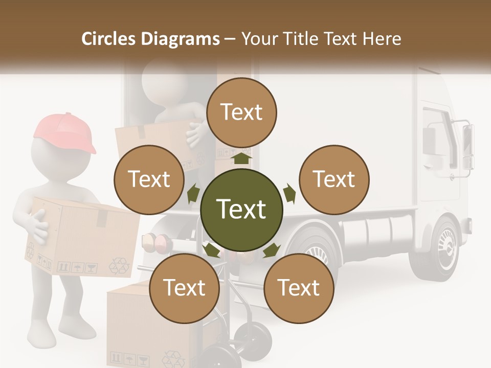 A Person With A Box In His Hand And A Truck With Boxes On The Back PowerPoint Template