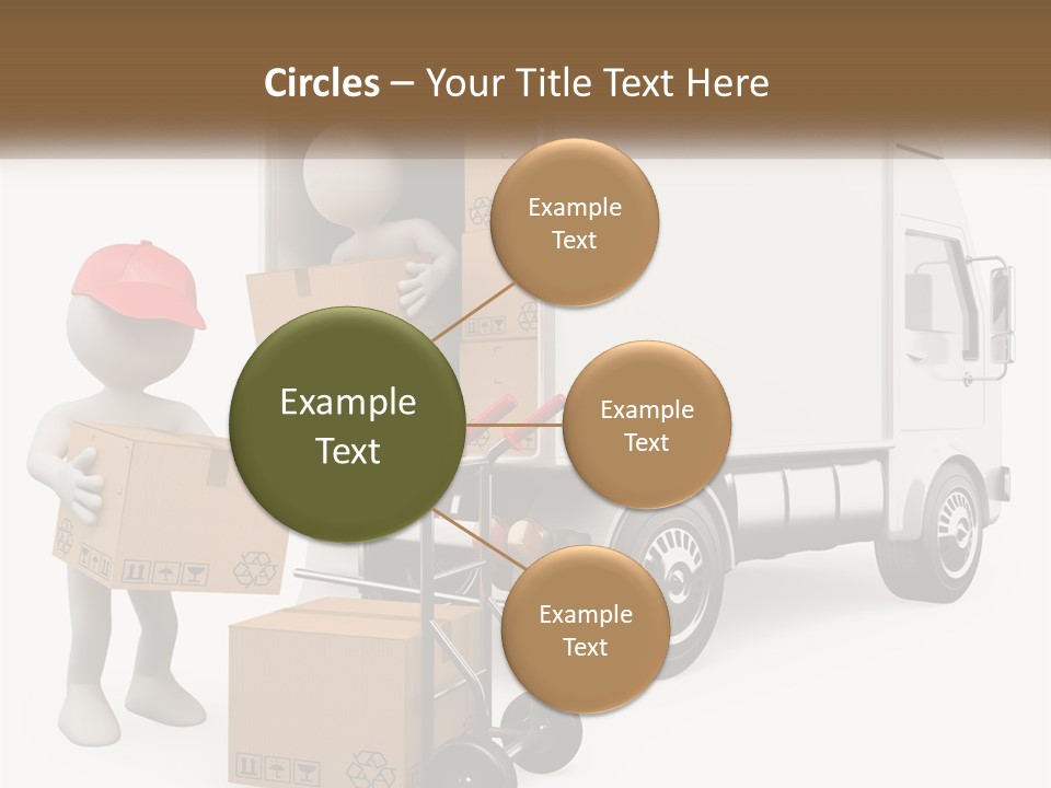 A Person With A Box In His Hand And A Truck With Boxes On The Back PowerPoint Template