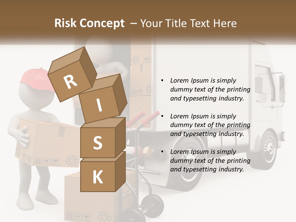 A Person With A Box In His Hand And A Truck With Boxes On The Back PowerPoint Template