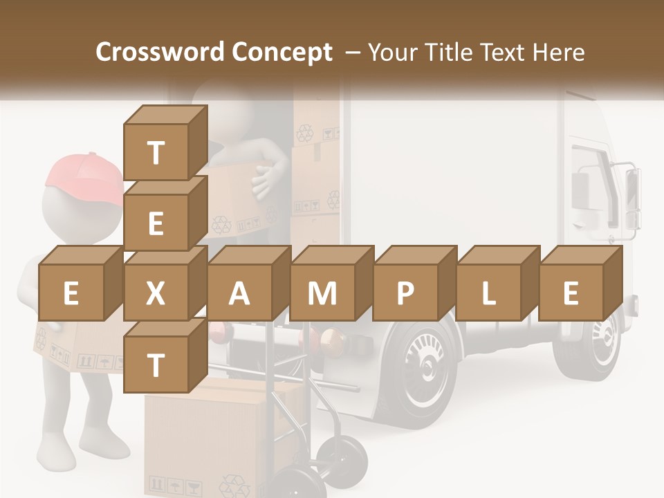 A Person With A Box In His Hand And A Truck With Boxes On The Back PowerPoint Template