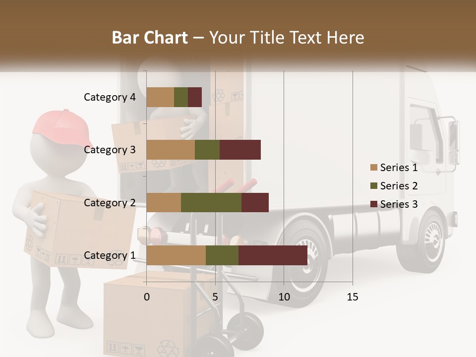 A Person With A Box In His Hand And A Truck With Boxes On The Back PowerPoint Template