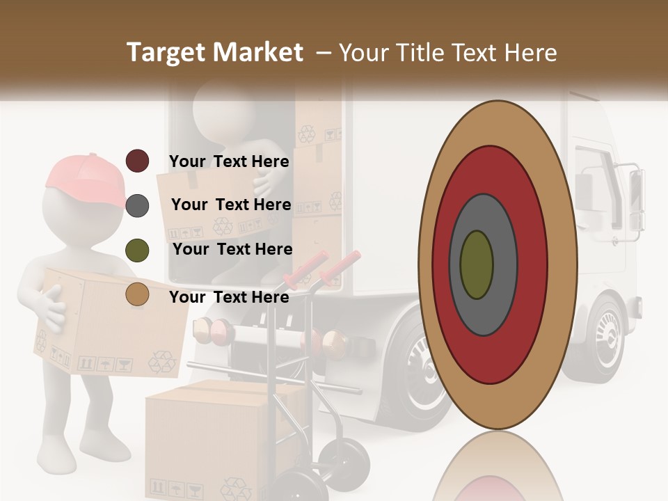 A Person With A Box In His Hand And A Truck With Boxes On The Back PowerPoint Template