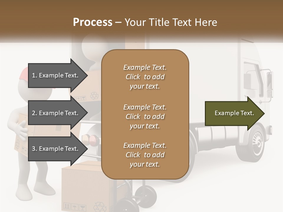 A Person With A Box In His Hand And A Truck With Boxes On The Back PowerPoint Template