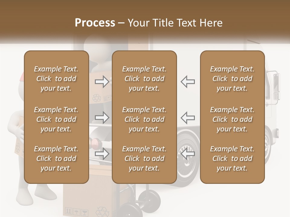 A Person With A Box In His Hand And A Truck With Boxes On The Back PowerPoint Template