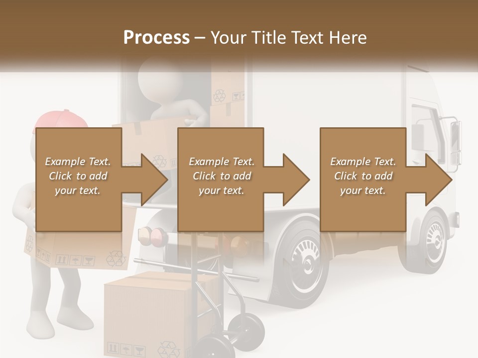 A Person With A Box In His Hand And A Truck With Boxes On The Back PowerPoint Template