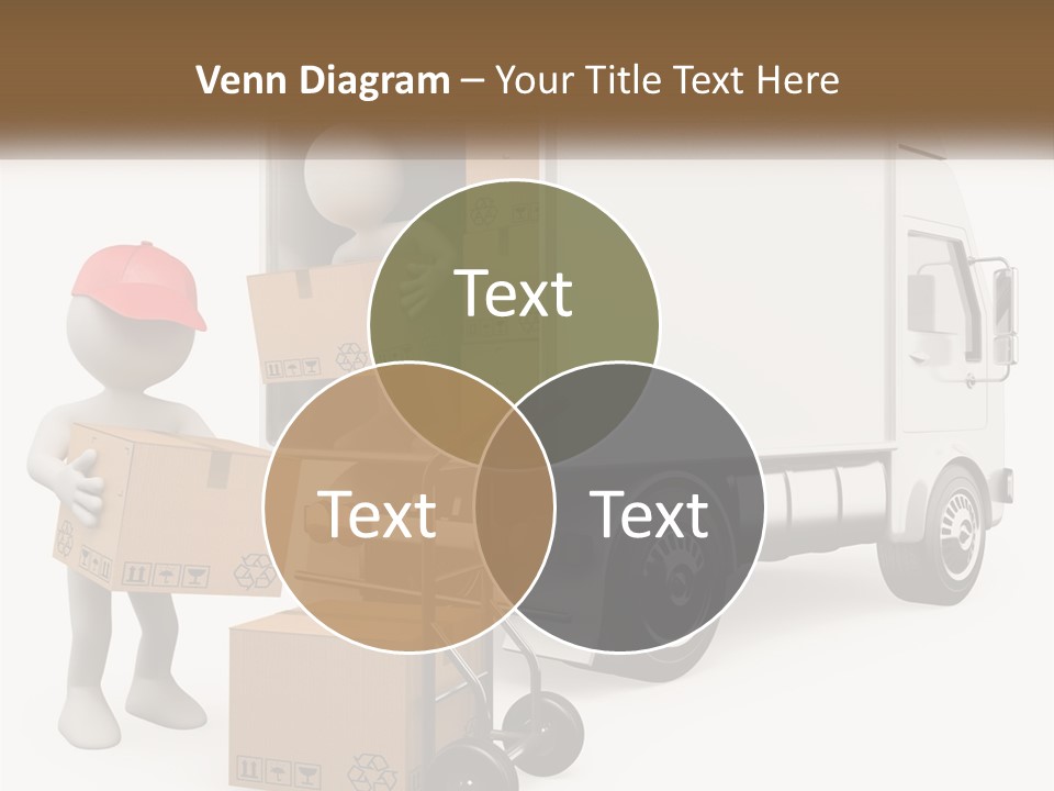 A Person With A Box In His Hand And A Truck With Boxes On The Back PowerPoint Template