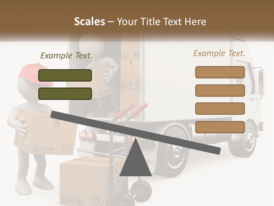 A Person With A Box In His Hand And A Truck With Boxes On The Back PowerPoint Template