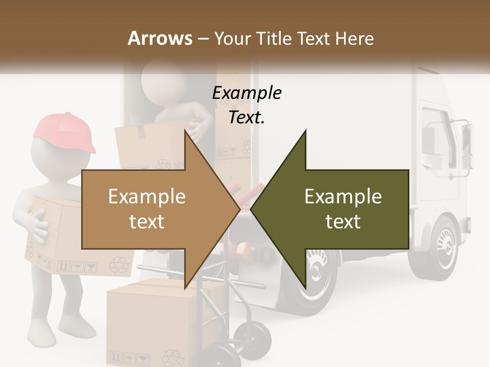 A Person With A Box In His Hand And A Truck With Boxes On The Back PowerPoint Template