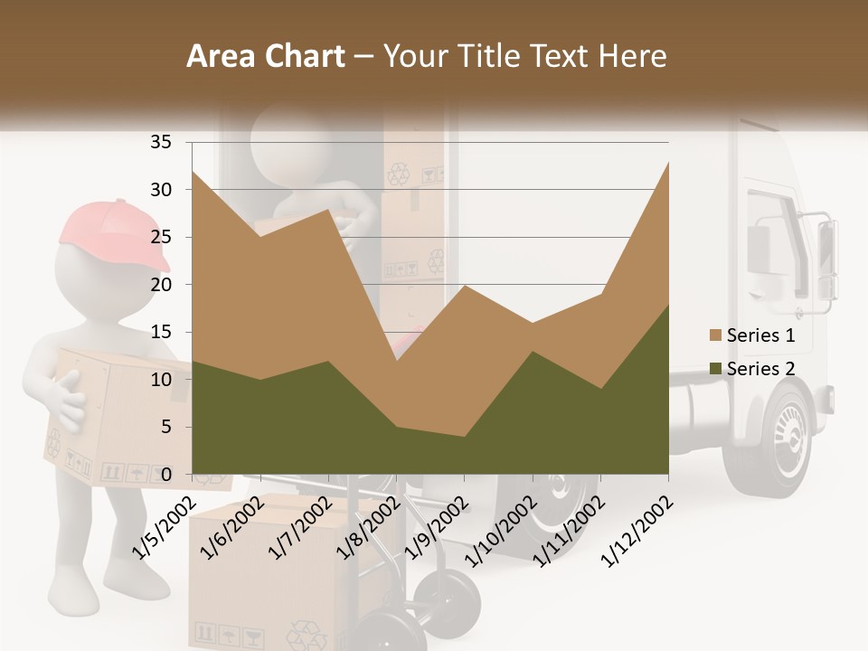 A Person With A Box In His Hand And A Truck With Boxes On The Back PowerPoint Template
