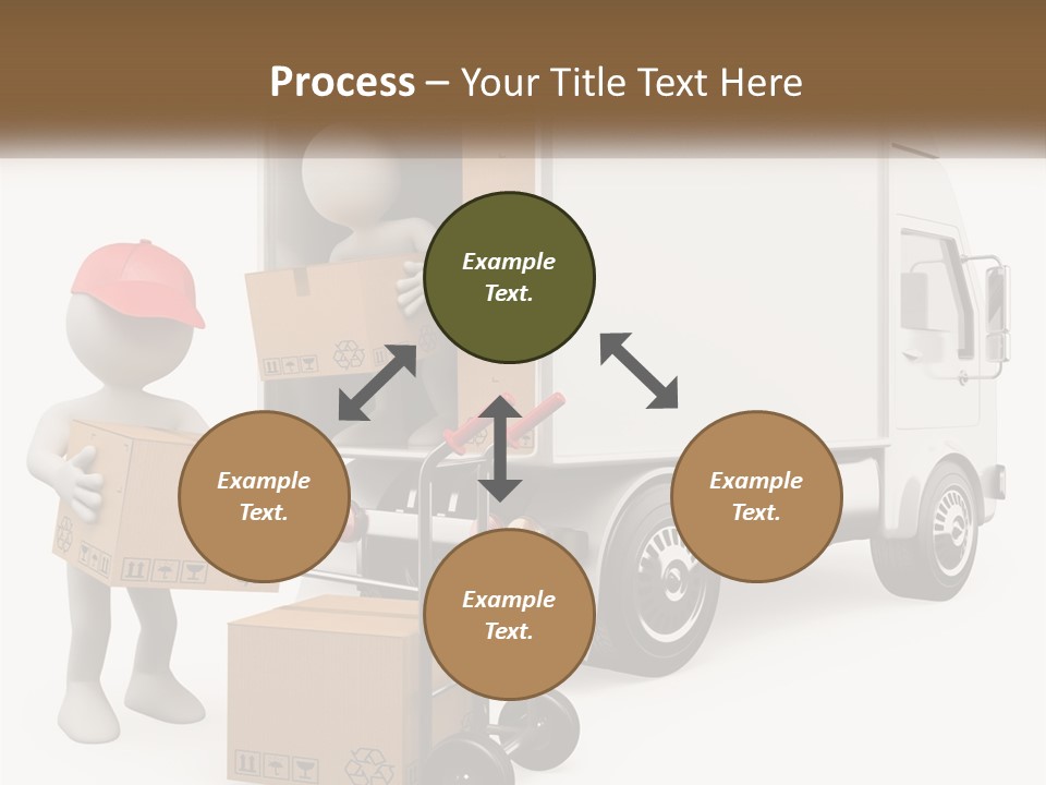 A Person With A Box In His Hand And A Truck With Boxes On The Back PowerPoint Template