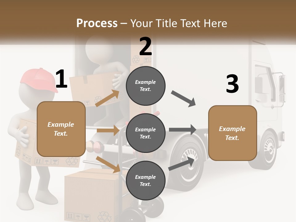 A Person With A Box In His Hand And A Truck With Boxes On The Back PowerPoint Template