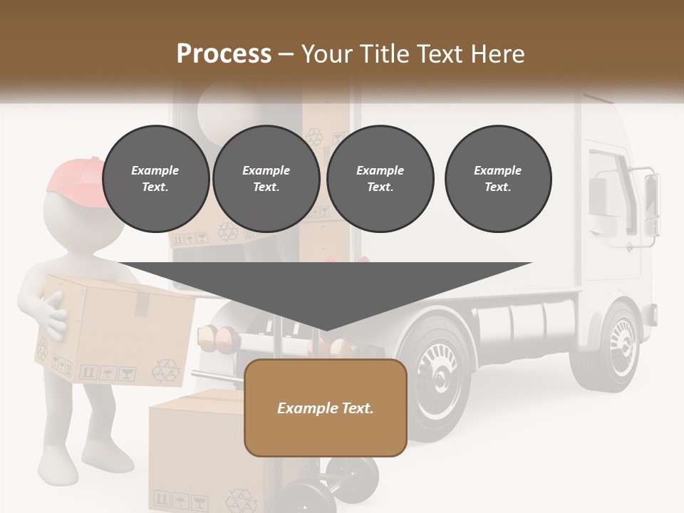 A Person With A Box In His Hand And A Truck With Boxes On The Back PowerPoint Template