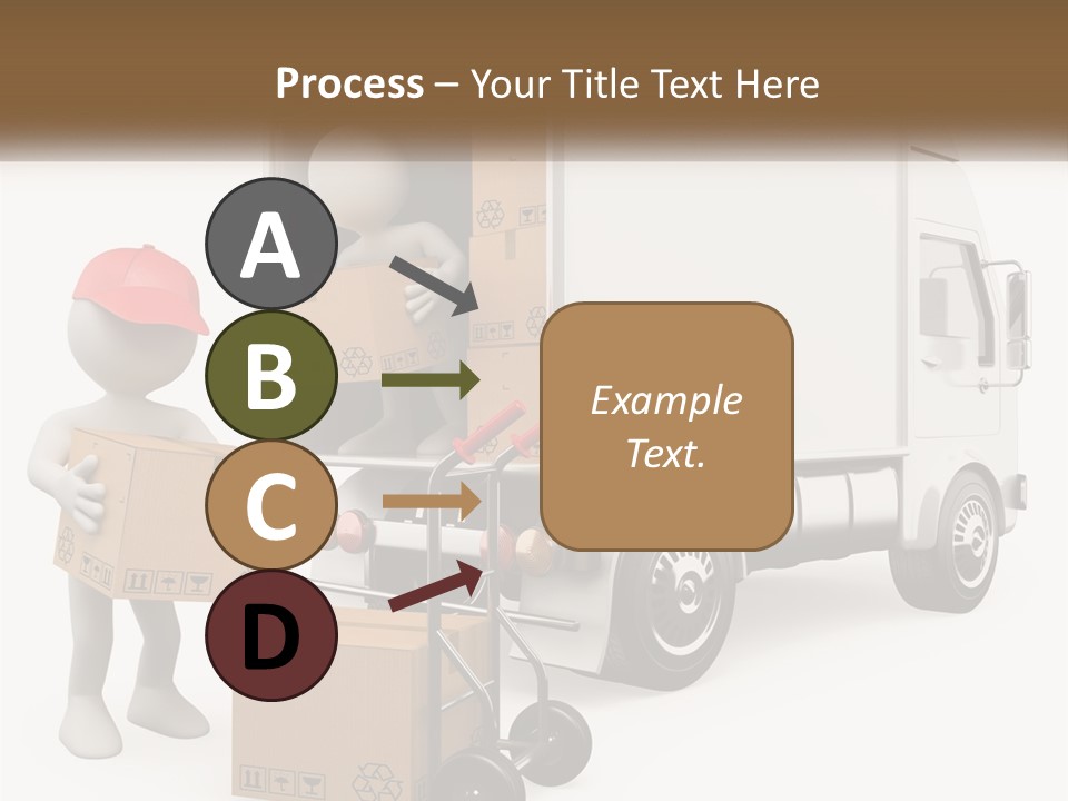A Person With A Box In His Hand And A Truck With Boxes On The Back PowerPoint Template