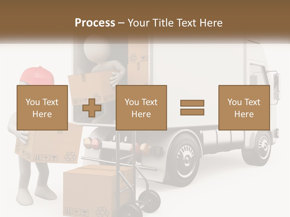 A Person With A Box In His Hand And A Truck With Boxes On The Back PowerPoint Template