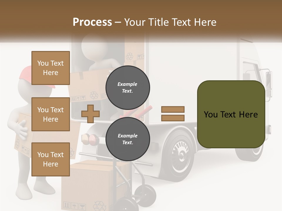 A Person With A Box In His Hand And A Truck With Boxes On The Back PowerPoint Template