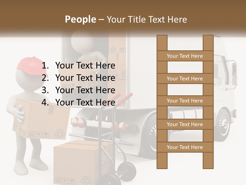 A Person With A Box In His Hand And A Truck With Boxes On The Back PowerPoint Template