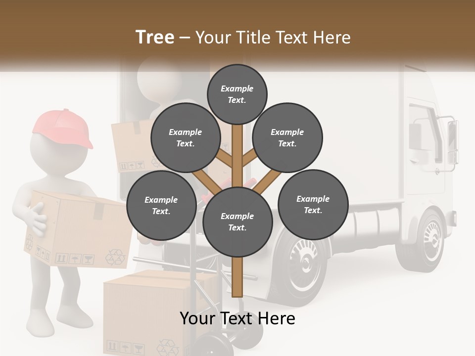 A Person With A Box In His Hand And A Truck With Boxes On The Back PowerPoint Template