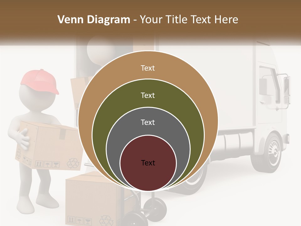 A Person With A Box In His Hand And A Truck With Boxes On The Back PowerPoint Template