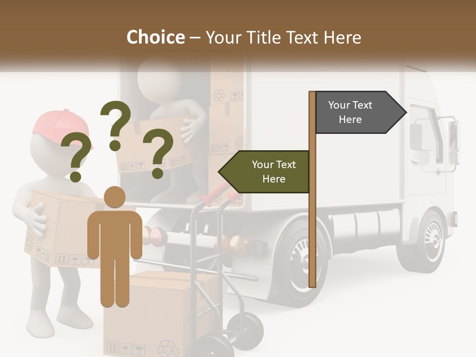 A Person With A Box In His Hand And A Truck With Boxes On The Back PowerPoint Template