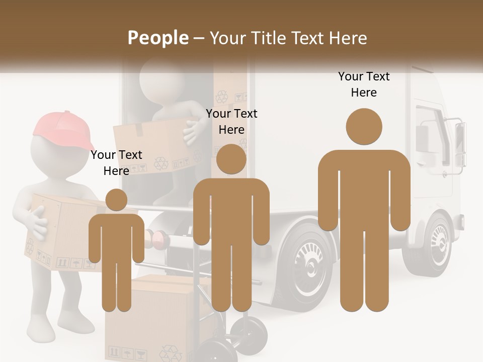 A Person With A Box In His Hand And A Truck With Boxes On The Back PowerPoint Template