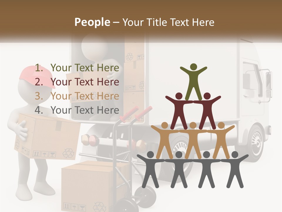 A Person With A Box In His Hand And A Truck With Boxes On The Back PowerPoint Template