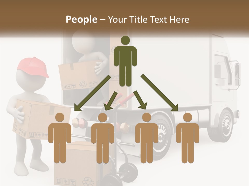 A Person With A Box In His Hand And A Truck With Boxes On The Back PowerPoint Template