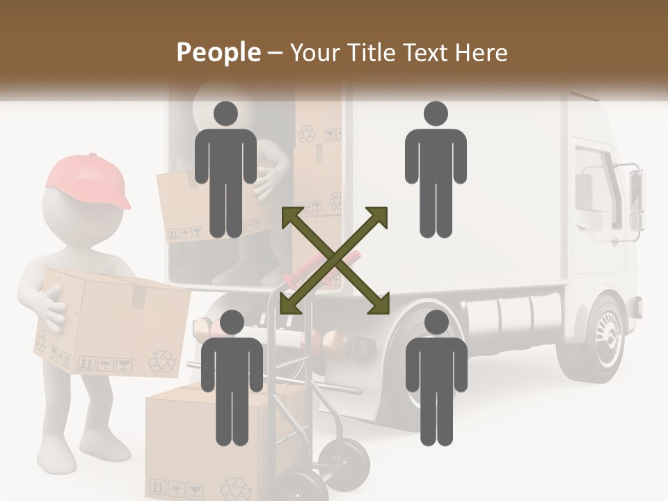 A Person With A Box In His Hand And A Truck With Boxes On The Back PowerPoint Template