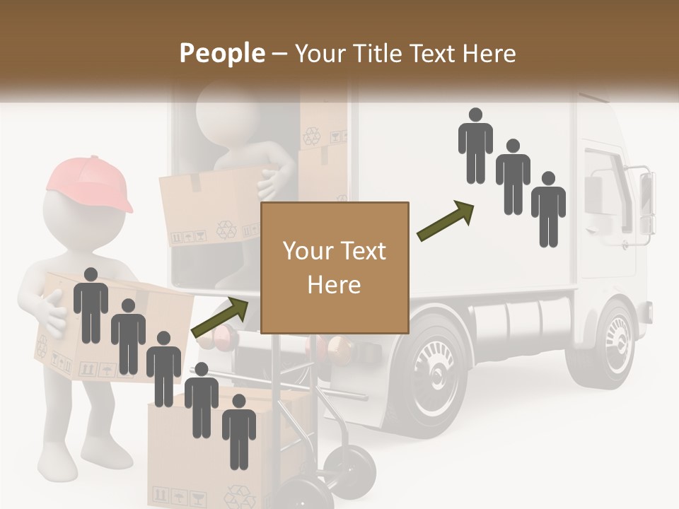 A Person With A Box In His Hand And A Truck With Boxes On The Back PowerPoint Template