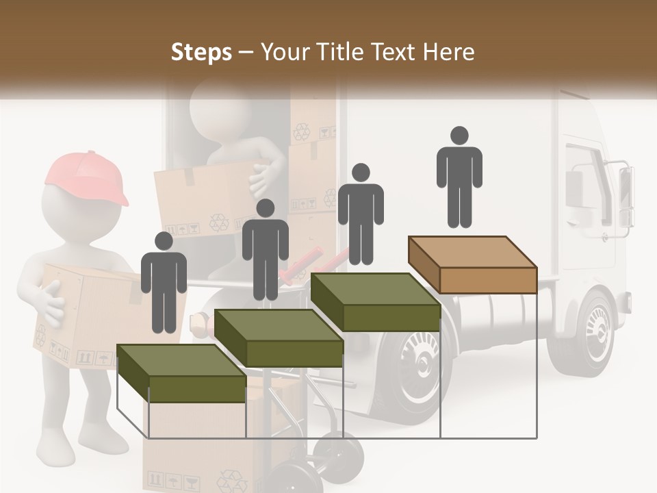 A Person With A Box In His Hand And A Truck With Boxes On The Back PowerPoint Template