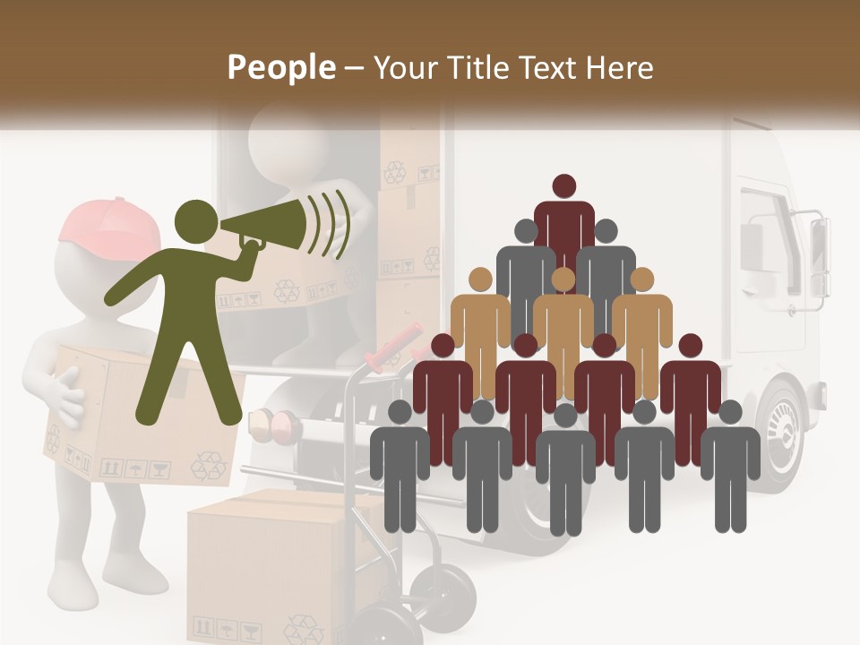 A Person With A Box In His Hand And A Truck With Boxes On The Back PowerPoint Template