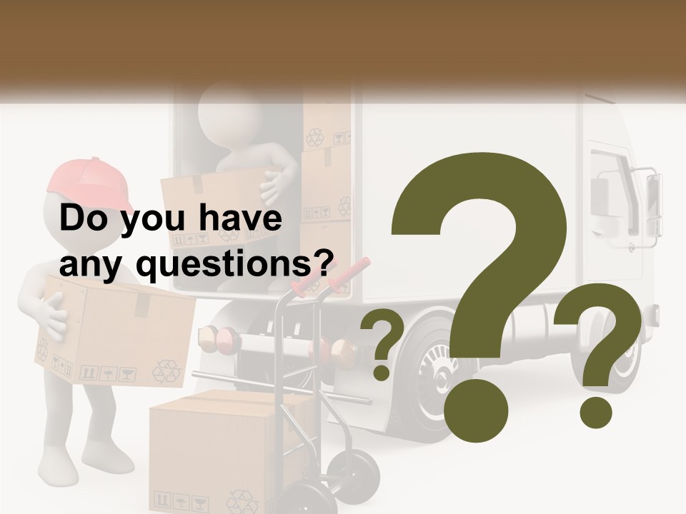 A Person With A Box In His Hand And A Truck With Boxes On The Back PowerPoint Template