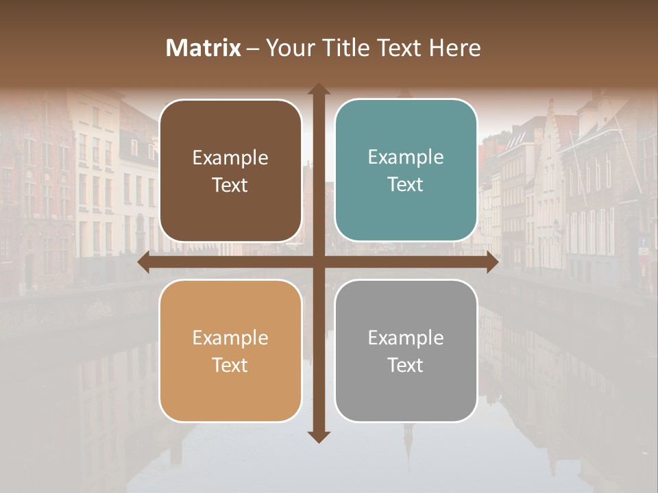 A River Running Through A City Next To Tall Buildings PowerPoint Template