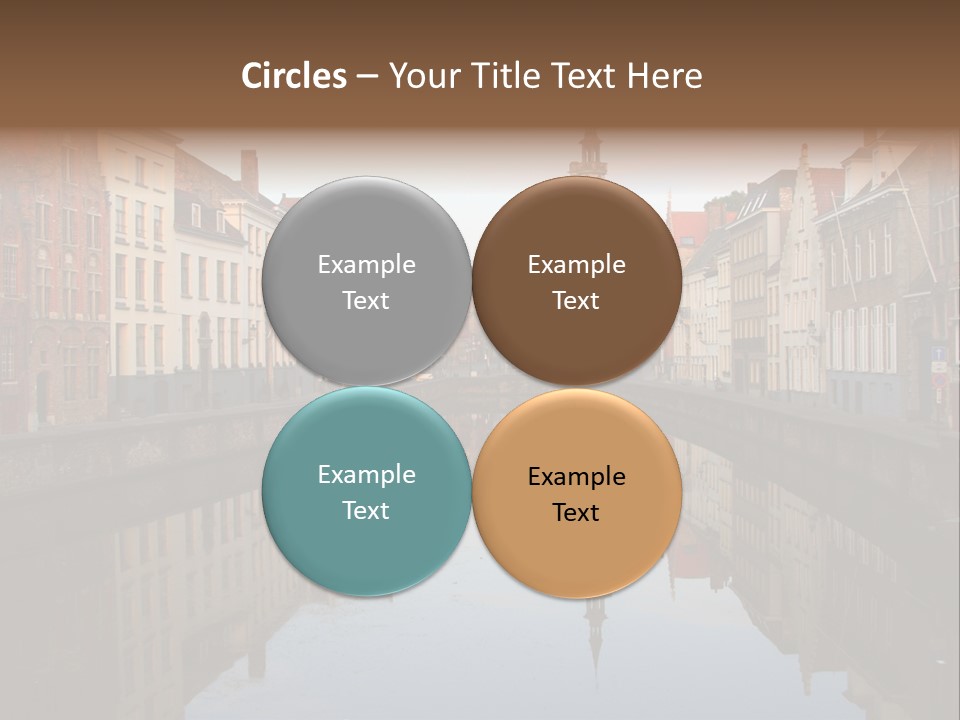 A River Running Through A City Next To Tall Buildings PowerPoint Template