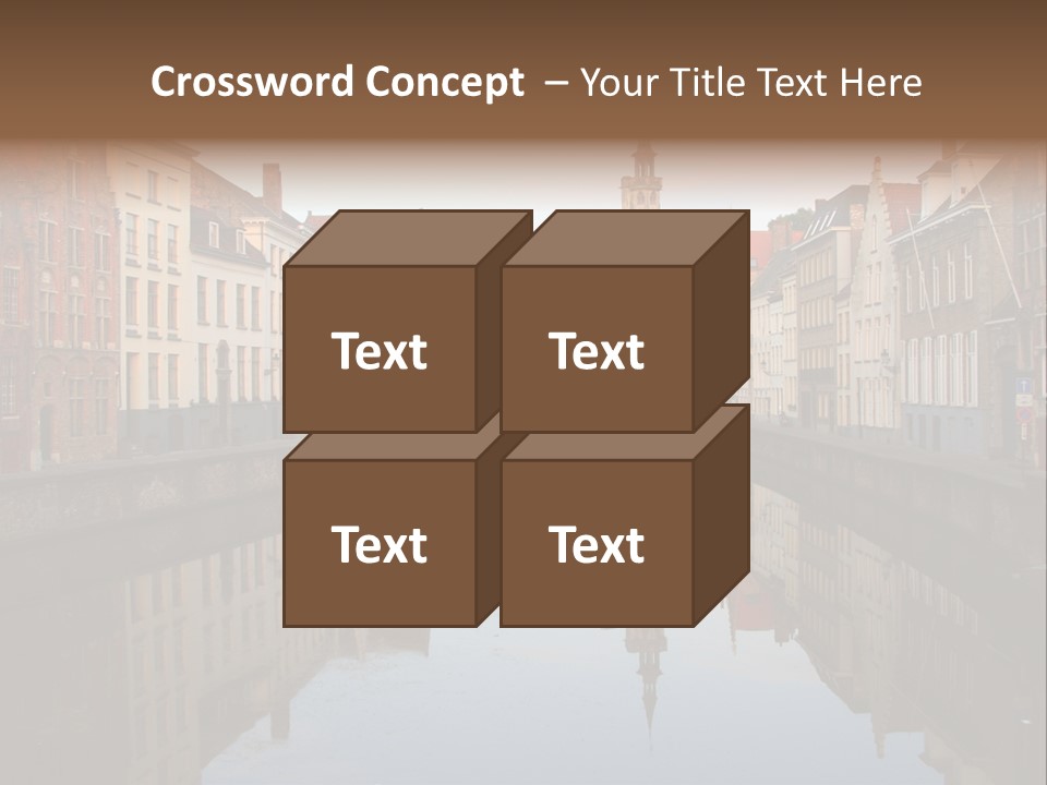 A River Running Through A City Next To Tall Buildings PowerPoint Template