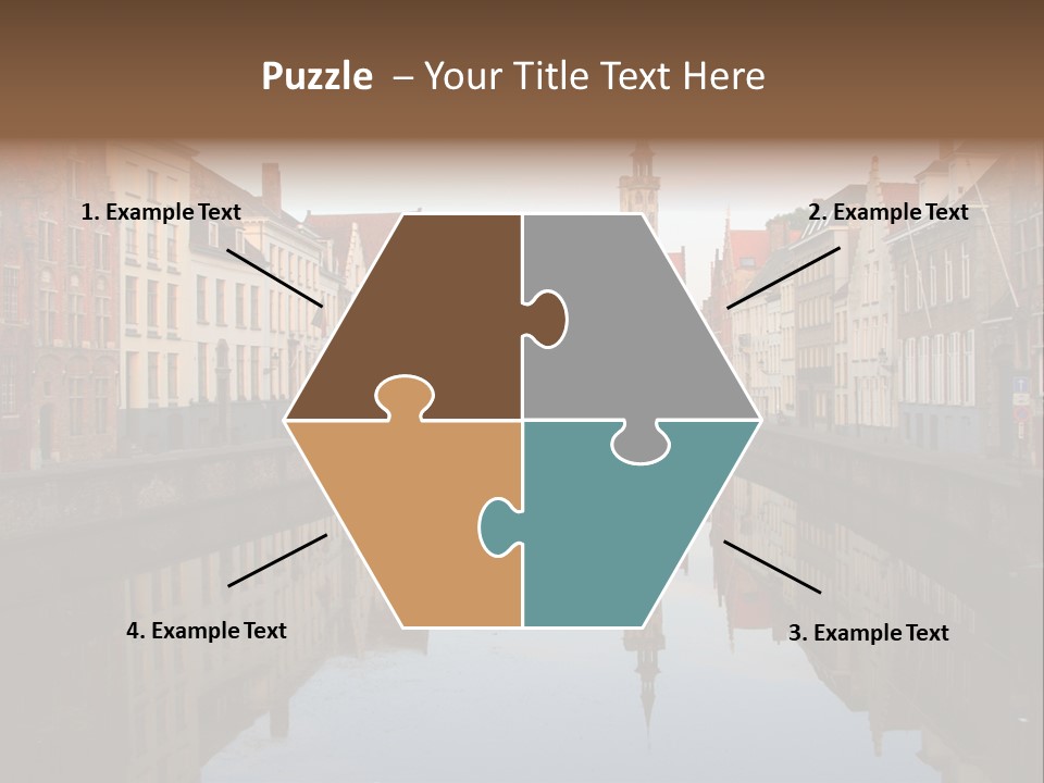 A River Running Through A City Next To Tall Buildings PowerPoint Template