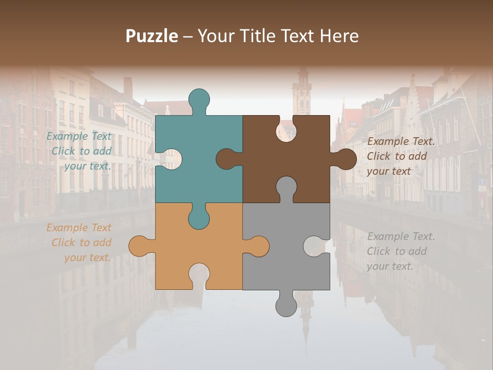 A River Running Through A City Next To Tall Buildings PowerPoint Template