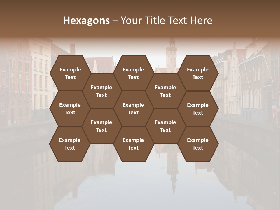 A River Running Through A City Next To Tall Buildings PowerPoint Template