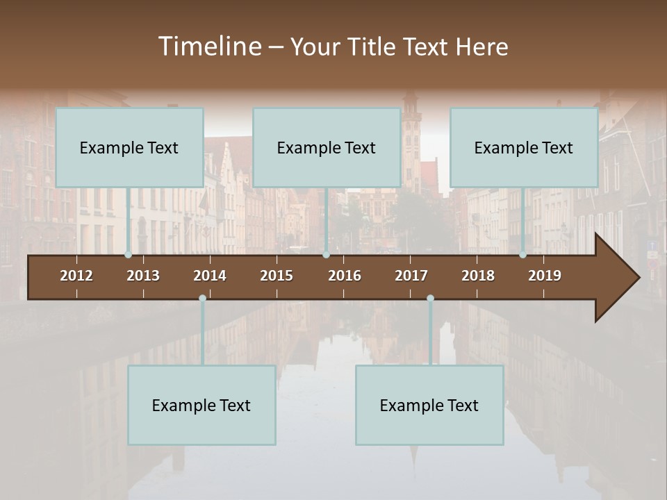 A River Running Through A City Next To Tall Buildings PowerPoint Template