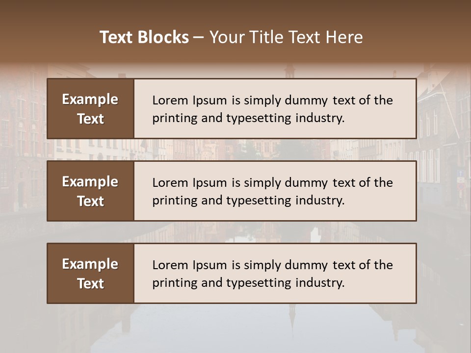 A River Running Through A City Next To Tall Buildings PowerPoint Template