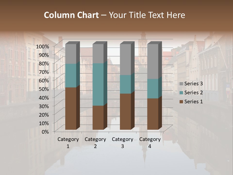 A River Running Through A City Next To Tall Buildings PowerPoint Template