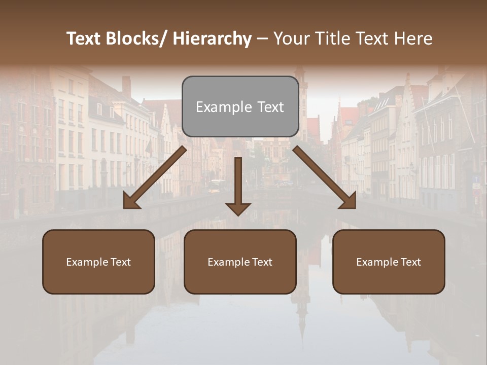 A River Running Through A City Next To Tall Buildings PowerPoint Template