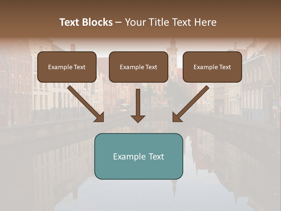 A River Running Through A City Next To Tall Buildings PowerPoint Template