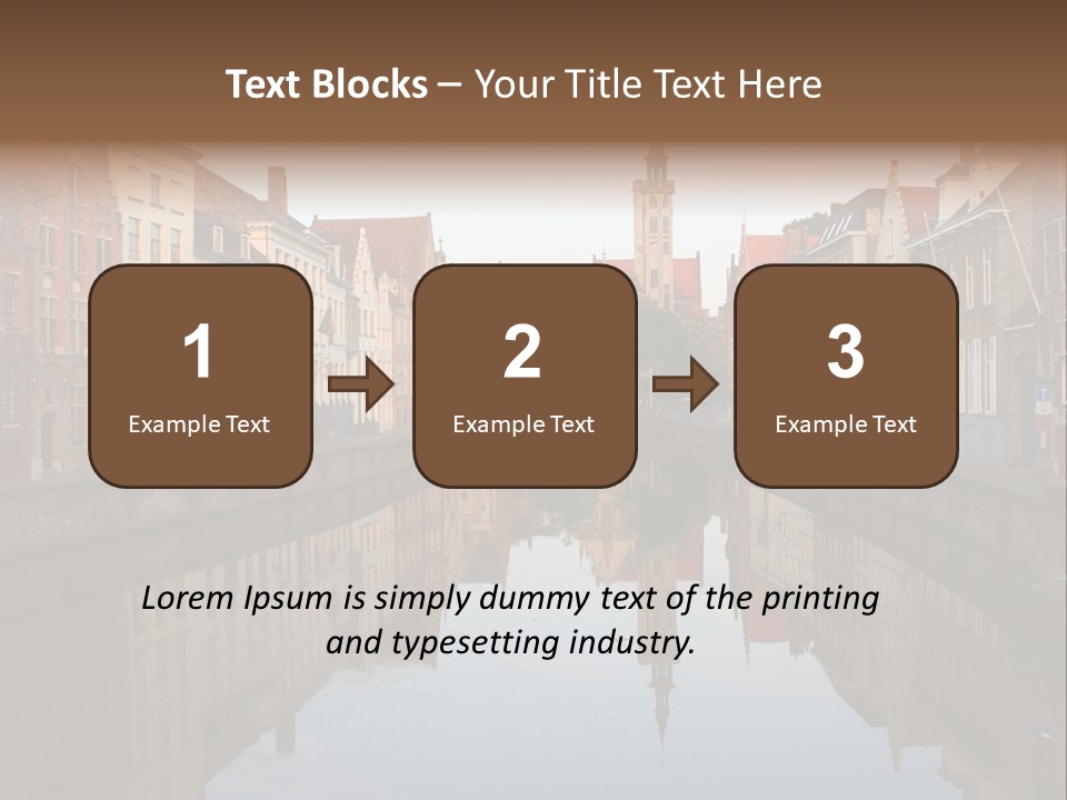 A River Running Through A City Next To Tall Buildings PowerPoint Template