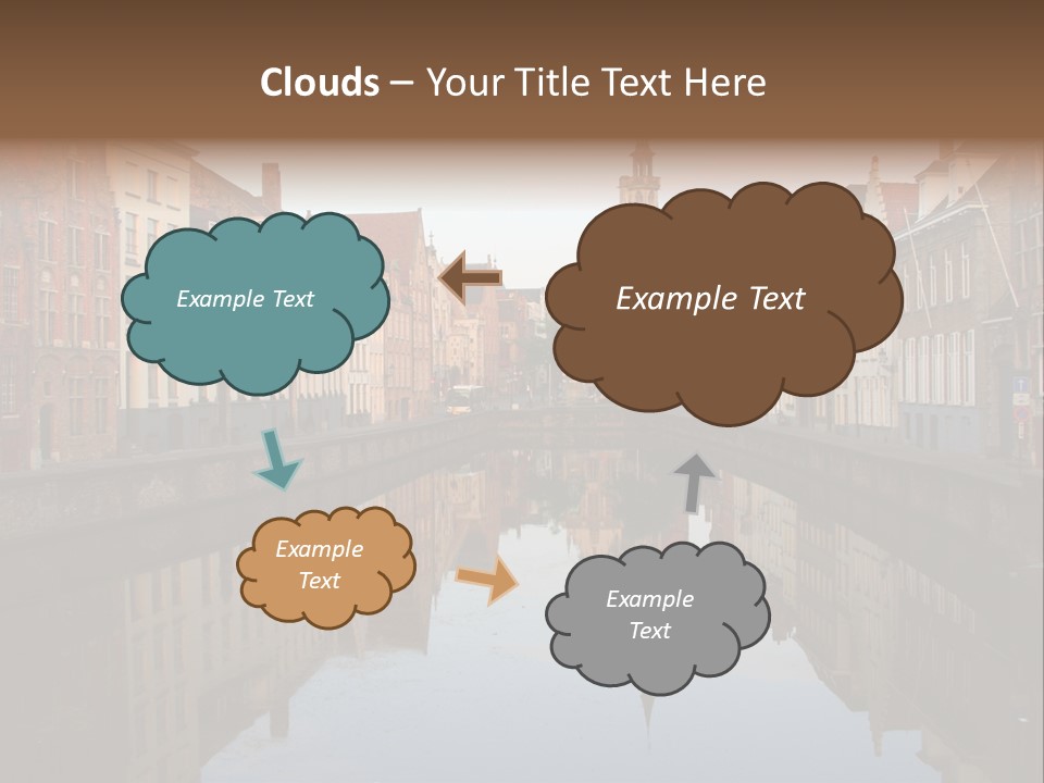 A River Running Through A City Next To Tall Buildings PowerPoint Template