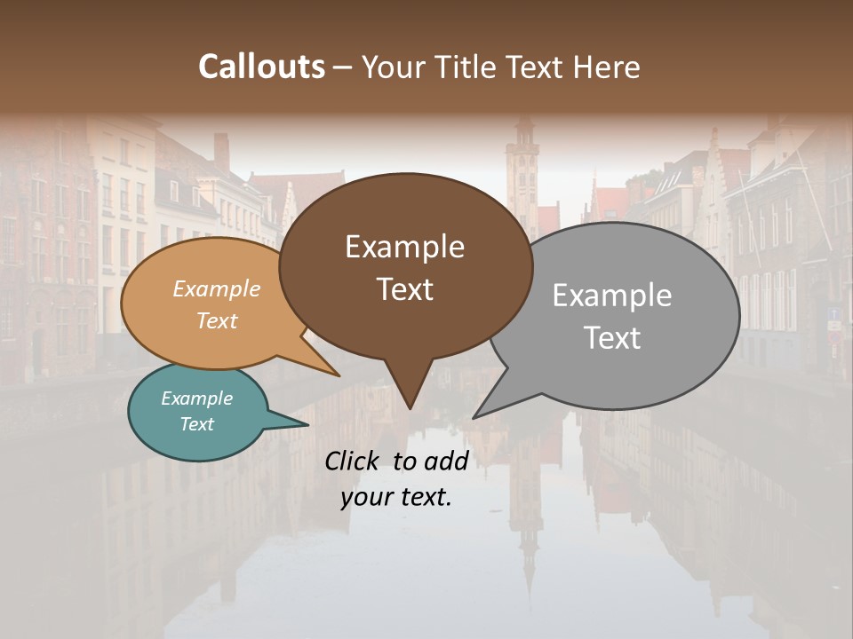 A River Running Through A City Next To Tall Buildings PowerPoint Template