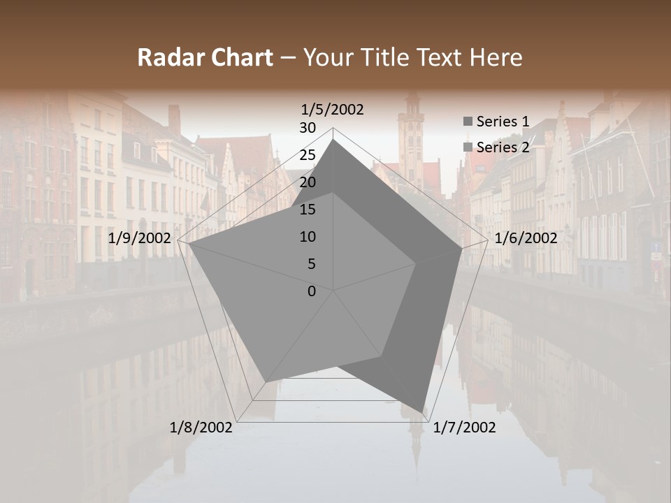 A River Running Through A City Next To Tall Buildings PowerPoint Template